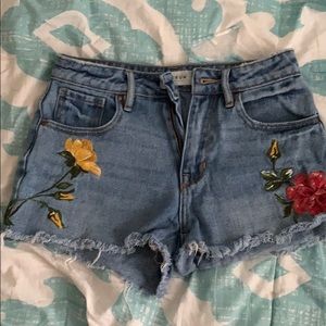 jean high rise shorts